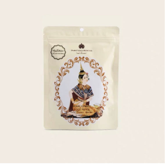 Thailand Dusitra Royal Ginger Foot Patch to remove moisture and improve sleep, cold hands and feet foot patch (10 pieces)