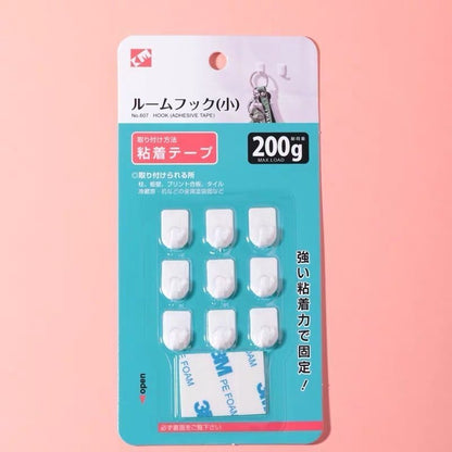 (Pack of 9) Japanese-style Small Hooks 3M Command Adhesive Wall/Door Hanger