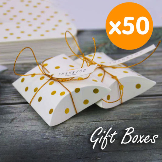 50 new European-style candy boxes, gold-plated striped polka dot pillow boxes, wedding candy boxes, hand gift packaging boxes, return gift gift boxes, loose cakes, chocolate cookies, gift handmade boxes, briefcase storage bags