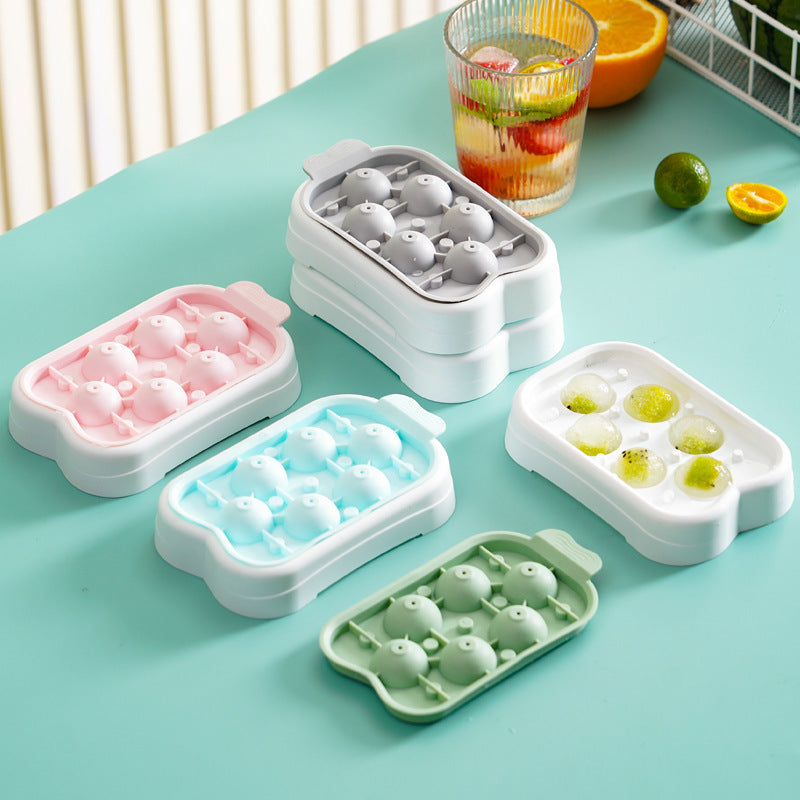 Press-type ice puck ice tray homemade ice cube grinder silicone ice puck mold-random color