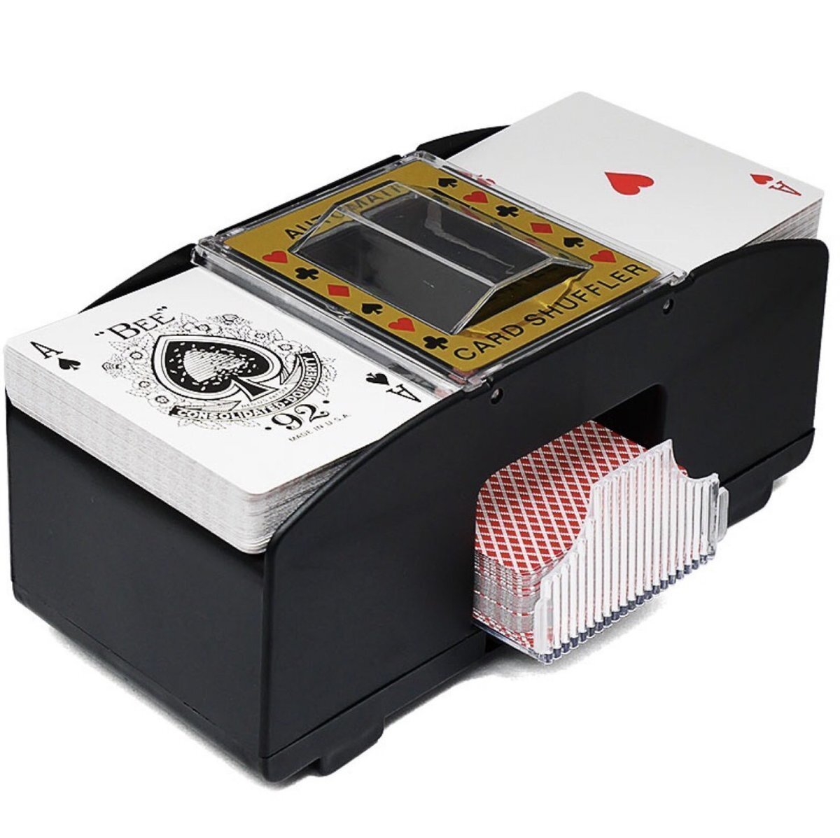 自動洗牌機 同時洗兩副 德州撲克全自動洗牌機 (不包括電池） 啤牌 啤牌 橋牌