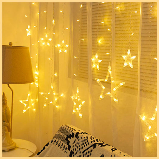 LED浪漫星空窗帘灯浪漫USB供电LED瀑布灯连勾窗帘灯圣诞气氛灯带