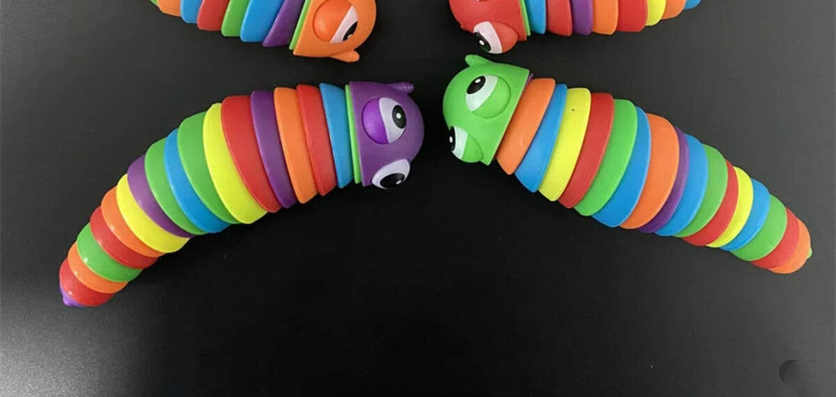 解壓毛毛蟲玩具FidgetSlug帶眼睛系列鼻涕蟲益智科教玩具 認知玩具
