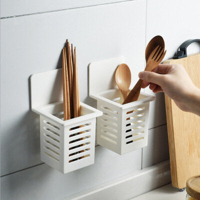 2 simple kitchen multi-functional wall-mounted chopstick cages for home use without punching spoons chopstick holder storage box storage rack chopstick chopstick holder