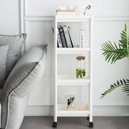 Storage Rack [4-Tier] Mobile Gap Storage Cart Kitchen Trolley Living Room Bathroom Shelf with Wheels