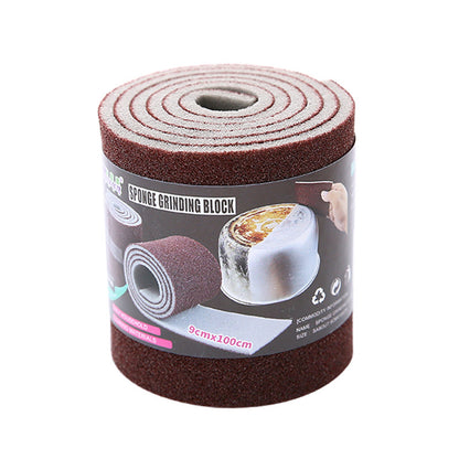 Emery sponge kitchen cleaning wipe magic scrubbing dish brush pot rust removal sponge block pot washing brush one roll