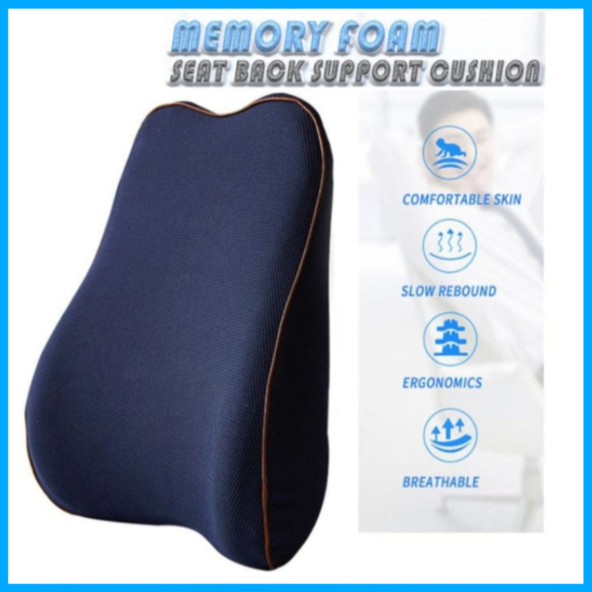 Japanese memory space cotton seat cushion lumbar pillow ergonomic design office lumbar cushion car seat pregnant women back cushion orthopedic posture cushion relieves back pain enveloping zero pressure