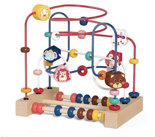 嬰幼兒童繞珠蒙氏早教串珠積木玩具寶寶0-3歲益智力開發 顏色 形狀學習玩具