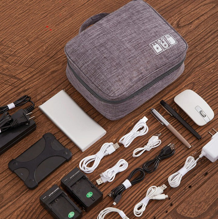 Charging cable storage bag, accessories storage bag, large-capacity storage bag, wire storage bag, multi-grid storage, travel storage bag