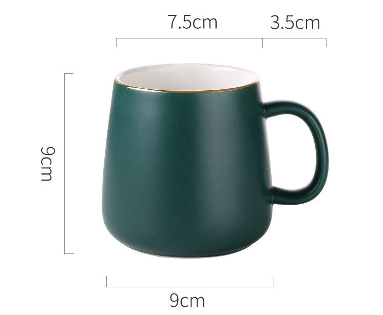 消光馬克杯 啞光馬克杯 咖啡杯 杯具 簡約馬克杯 陶瓷 霧面馬克杯 墨綠 水杯