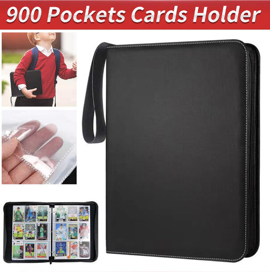 Black card book 9 grids 50 pages 900 card bits PU zipper card book game card collection book Pokémon card book card book