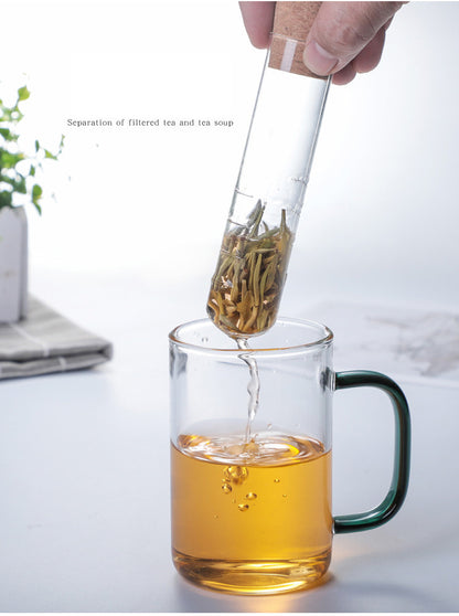 Glass test tube tea filter high temperature resistant tea leak tea brewer household tea set accessories tea leak tea filter summer tea tea pulp filter
