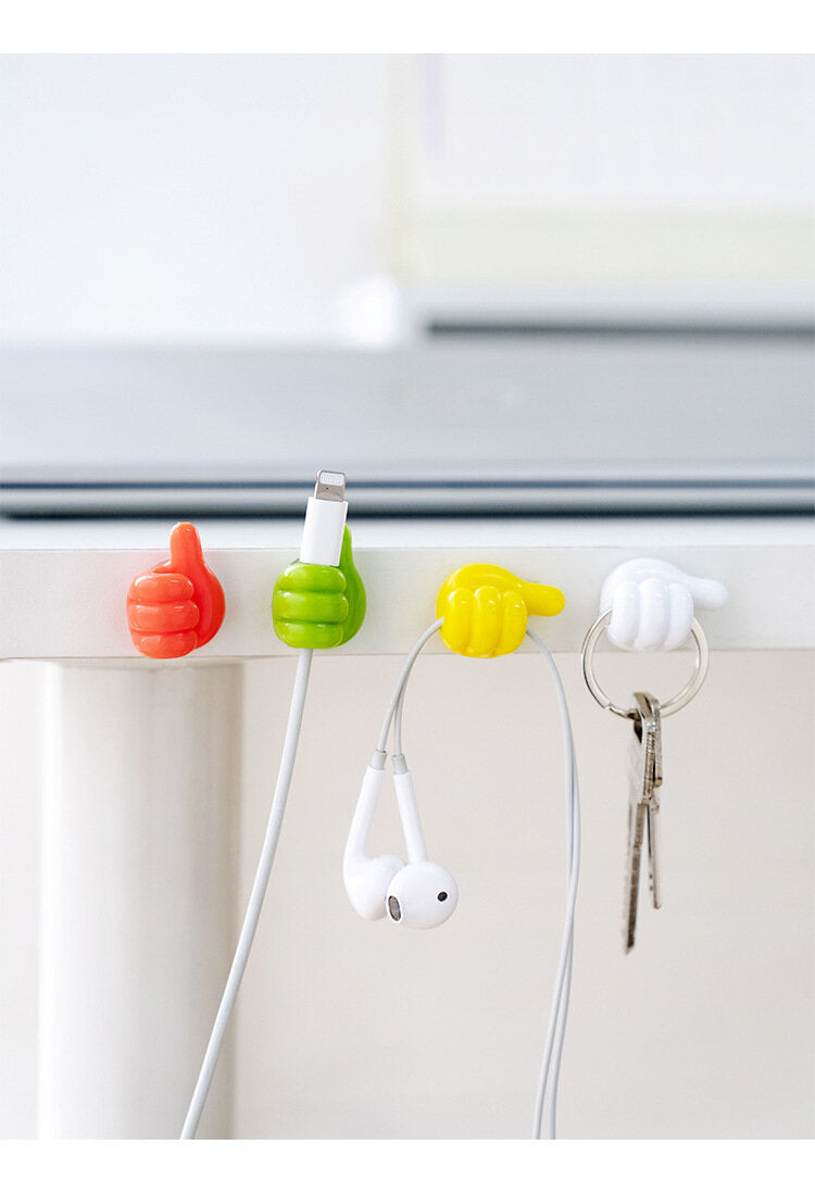 Creative thumb hook multifunctional cable organizer wire holder strong traceless punch-free sticker