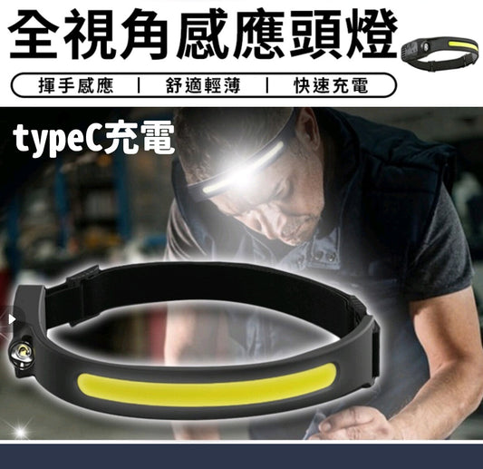 二代迷你COB LED頭燈電筒 USB可充電 手電筒|露營|遠足|夜釣燈|跑步燈|單車燈|維修燈|戶外野營燈 電筒- View 1-ManyMart 萬嚟買