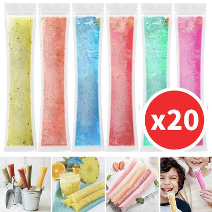 [20-pack] Disposable transparent homemade popsicle machine sealing bag 5.5x28 Ice cream bag transparent homemade popsicle machine sealing bag