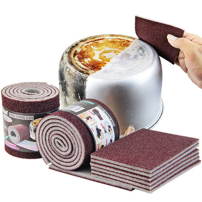 Emery sponge kitchen cleaning wipe magic scrubbing dish brush pot rust removal sponge block pot washing brush one roll