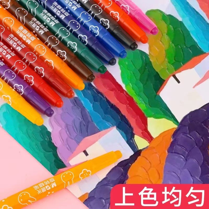 Rotating crayon 24-color crayon set crayon toddler crayon painting tool short crayon children's crayon parallel import