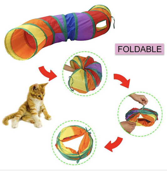 Cat tunnel cat toy foldable storage two-way tunnel curved S-shaped fun cat supplies cat tunnel nest foldable rolling toy cat tunnel