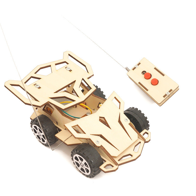 Educational science experiment wooden DIY handmade remote control car assembly model wooden toy