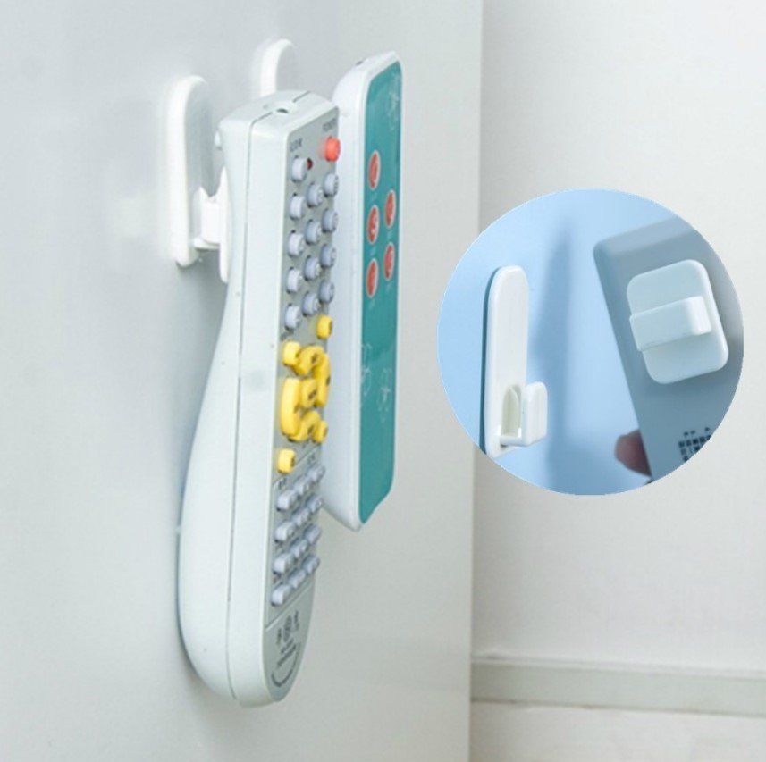 Remote control wall mount hooks (2 pairs) x 1 pack, Router and power strip wall mount hooks