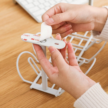 Under-the-table power cord plug-in storage rack drag line board compartment hanging basket layered rack plug-in board storage rack charging cable storage
