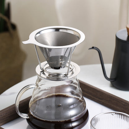 咖啡過濾網茶隔渣漏鬥304不銹鋼雙層過濾器手沖咖啡篩網 咖啡壺
