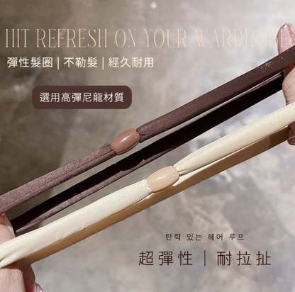 Hair ties, large intestine hair rings, large intestine hair rings, Korean style ponytail, cute hair rings, hair rings, hair ties, hair ties, black + beige brown + small intestine rings, 3-color set of hair accessories