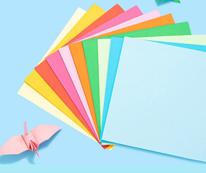 Deli [10 colors - 100 sheets in total - 19*19cm] handmade origami thin paper crane square cardboard primary school students thick origami book sticker book
