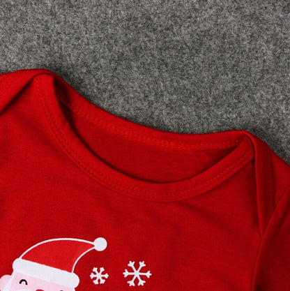 兒童聖誕老人套裝 聖誕兩件裝 寶寶聖誕連衣衫（聖誕老人款/適用於10-20月嬰兒 聖誕老人長袖連身哈衣兩件套童裝-CC00486老人圖案90-105 聖誕衫 bb聖誕衫