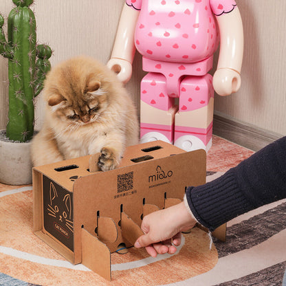貓咪玩具打地鼠紙盒打地鼠機互動貓玩具自嗨寵物用品瓦楞紙 電動玩具