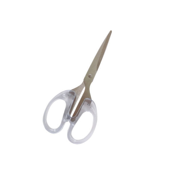 Unprinted style simple transparent small scissors lightweight portable scissors student office multi-functional account cutting tool-medium size