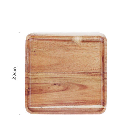 [Acacia wood] Japanese square wooden tray bread tray log plate punch wooden board cake plate cake plate wooden plate dessert plate fruit plate wooden tableware
