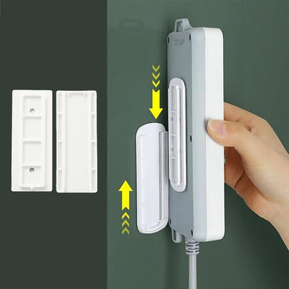 Drag strip removable wall-mounted sticker holder, traceless sticker holder, wall-mounted household punch-free sticker, drag strip tissue box, drill-free Wifi router I-shaped insert design row plug holder [seamless adhesive]