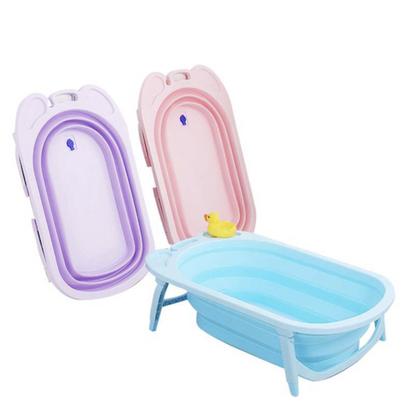 Folding temperature-sensitive baby bathtub food grade PP non-toxic baby bathtub children's bath bucket folding child bathtub blue bathtub