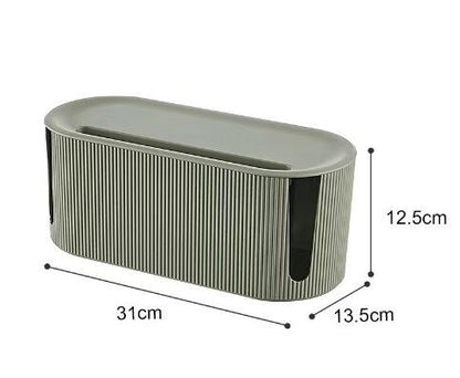 Household data cable plug-in storage box study living room multi-functional network cable mobile phone power cord with card slot organizer box bean paste green