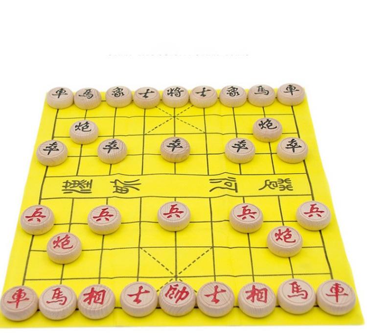 Black Dragon Beech Chinese Chess 35mm Adult Set Portable Chess Board for Children and Students Competition
