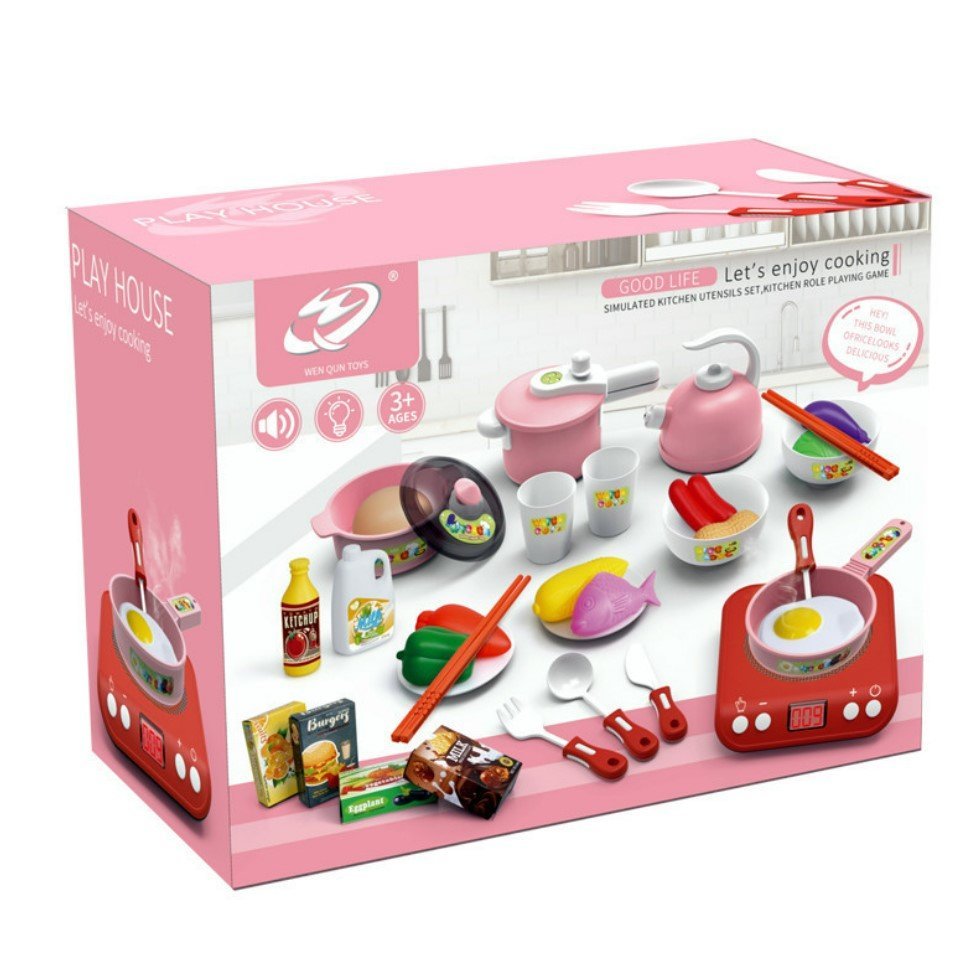 Educational simulation induction cooker rice cooker toy set 36 pieces kitchen toys cognitive toys
