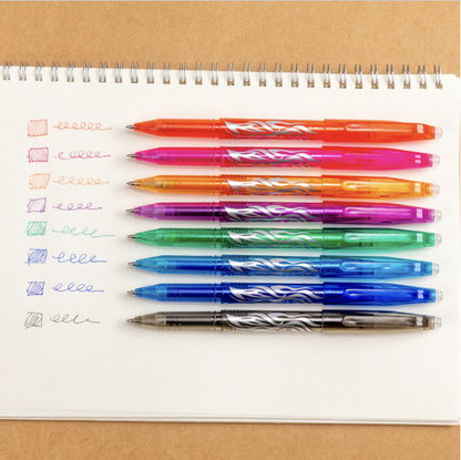[8-piece set] Gel pens, color eraser pens, temperature-controlled erasable pens, hot water-based pens, office stationery gel pens