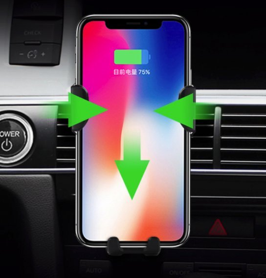 Wireless Phone Charging Stand Qi Charging Car Air Vent Mount Phone Holder Metal Magnetic Stand 360-Degree Rotating Adjustment GPS Map Compatible Easy to Use Black Diamond Clamp Air Vent Clamp Car Phone Mount