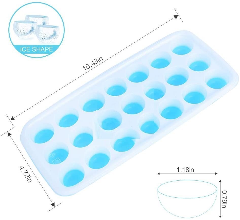 Single-piece push-type ice box, round ice cubes (random color)