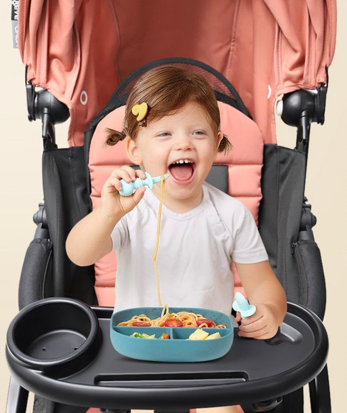嬰兒推車餐盤遛娃車餐盤扶手承托盤吃飯托盤童車傘車推車配件 碗 碟