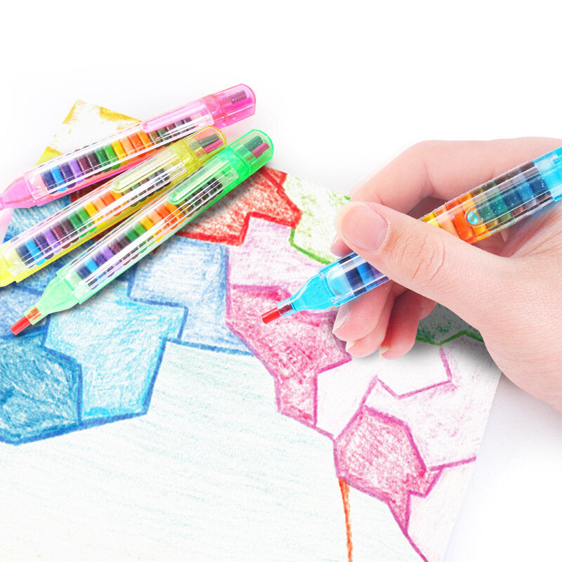 可換芯油畫棒兒童彩色蠟筆20色幼兒園可水洗寶寶畫筆幼兒塗鴉 蠟筆