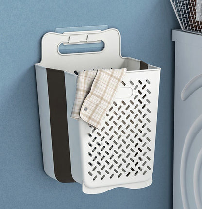 [Extra Large] Wall-mounted foldable laundry basket, dirty clothes basket, clothes storage basket, home bathroom wall-mounted laundry basket for socks, bathroom foldable artifact storage clothes storage basket