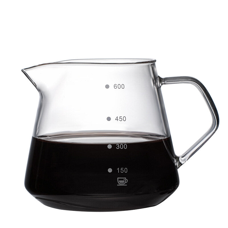 玻璃手冲咖啡壶套装咖啡过滤杯分享壶冲泡壶咖啡器具600ML 咖啡壶