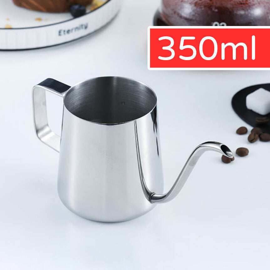 Stainless steel thin mouth long mouth pot hanging ear hand brewing pot coffee pot thin mouth pot multi-capacity coffee utensils coffee powder coffee machine