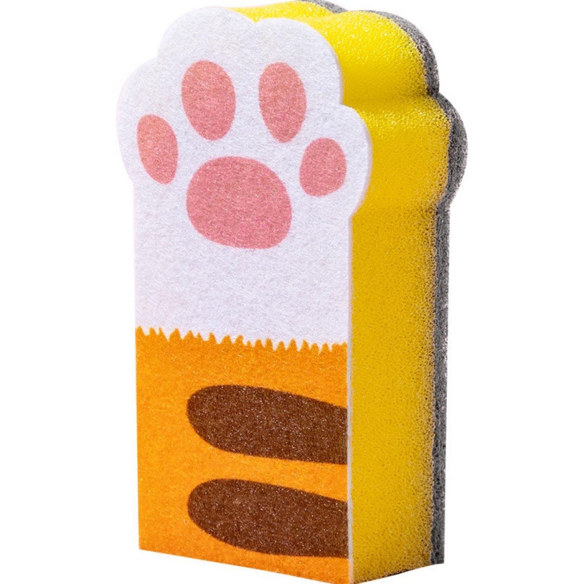 Set of 3 Cat Paw Scouring Pads for Kitchen and Bathroom Cleaning, Sponge for Dishes, Pots, and Pans
