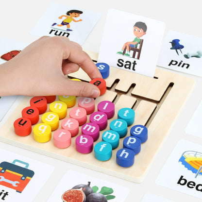 元音英語單詞字母走位迷宮邏輯配對蒙氏兒童早教啟蒙教具 隨機發貨 認知玩具