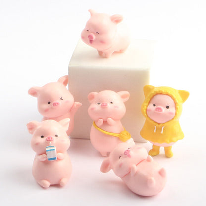 卡通立體小豬玩具公仔 diy奶油膠手機殼 微景觀拍攝道具材料 毛公仔
