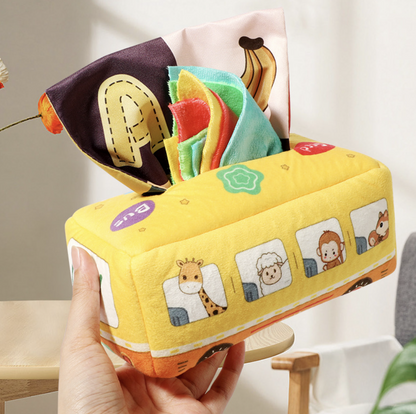 Tissue paper toy baby 0-1 years old educational early education tear-resistant tissue box baby finger exercise rattling paper toy cognitive toy