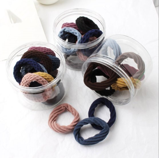 Korean bold high-elasticity seamless headband hair ties 20 mixed colors